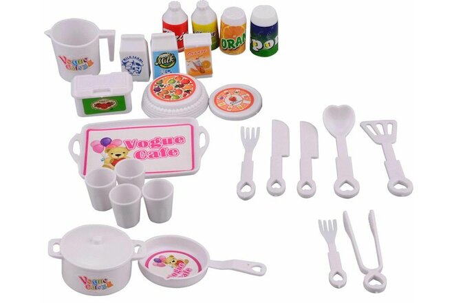 25 Pcs Doll Tableware Set Play House Accessories For Barbie Dolls 11.5 inch 1/6