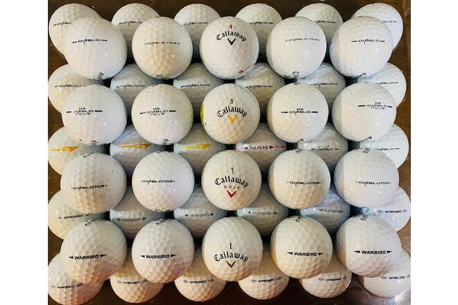 Callaway Warbird/Diablo Assorted White Golf Balls-Lot of 50-3A Very Good-See Pix
