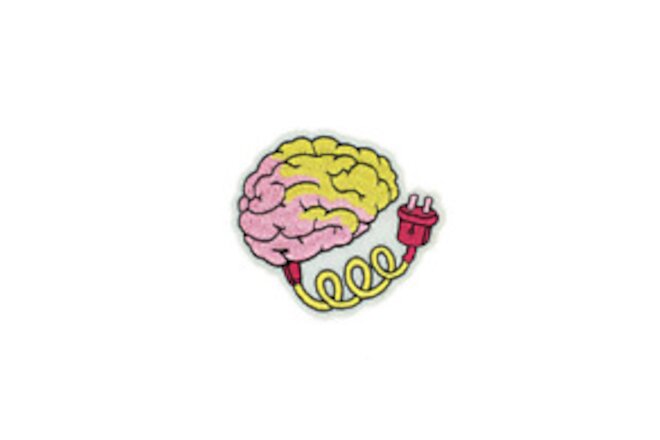 Brain Embroidery Patch Brain Charging Patch Iron on Sew on