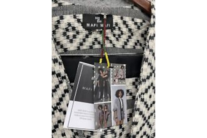 Mafi Mafi • Ethiopian Inspired Hand Woven 2 Piece Blazer & Skirt Set • Women XL