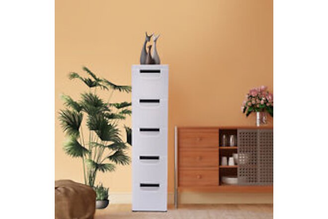 Wardrobe Vertical Tall Dresser Storage Organizer Tower With 5 Drawers Closet