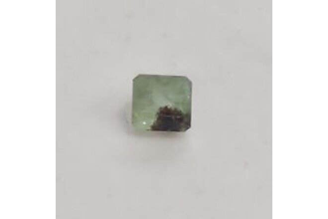 Rare Asscher Facet Bi-Color Afghanistan Black/Tea Green Natural Emerald 0.88Ct!