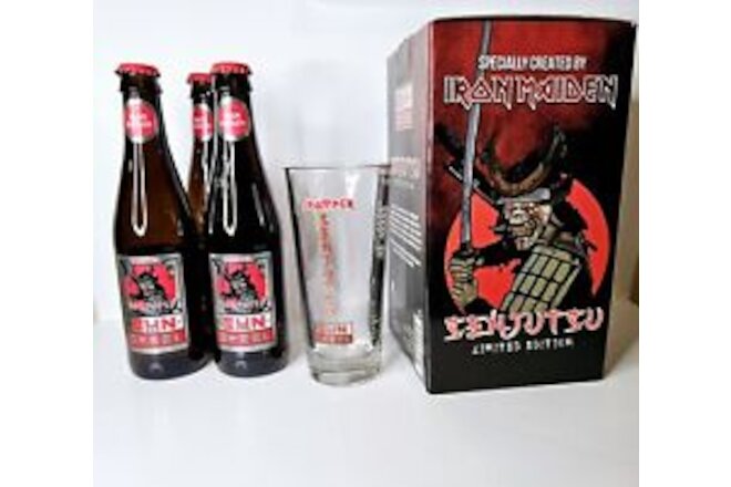 Sun And Steel Iron Maiden Trooper beer Box Set Bottles + Pint Glass Senjutsu