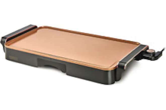 Electric Griddle with Nonstick Ceramic Coating, Cool-Touch Handles, and Slide-Ou