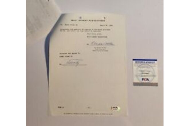 1960 Disney distribution contract signed by E Cardon Walker PSA DNA President 2