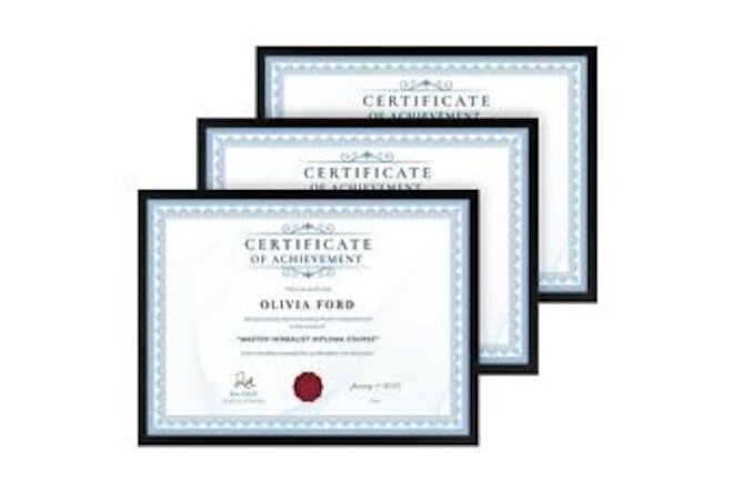 3PACK 8.5 x 11 Picture Frame For Certificate, Diploma, Display photos 6x8 wit...