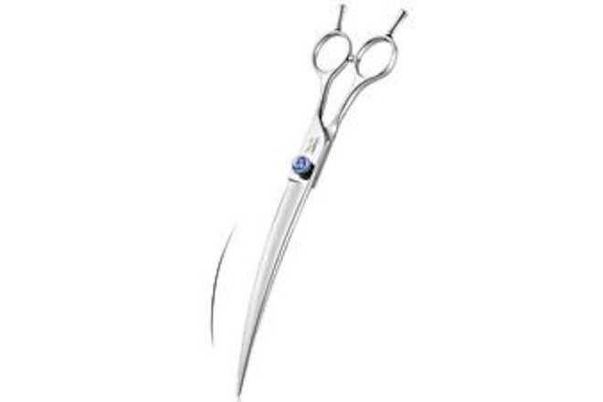 8" Curved Dog Grooming Scissors Ergonomic Pets Cats Trimming Shears with Offs...
