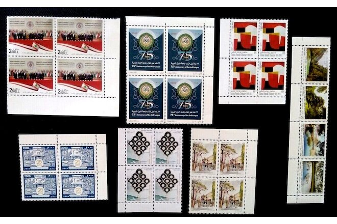 LEBANON All Different MNH 7 Sets Of Blocks Of 4 Stamps Total 28 mnh stamps