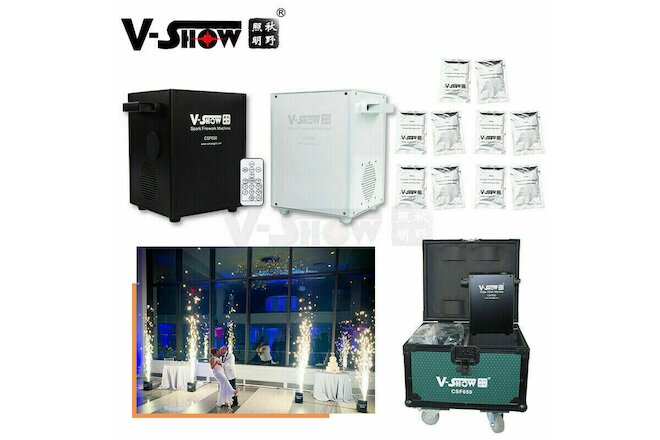V-Show 2PCS 650W Mini Cold Spark Firework Machine Stage Effect With Case+10 Bags