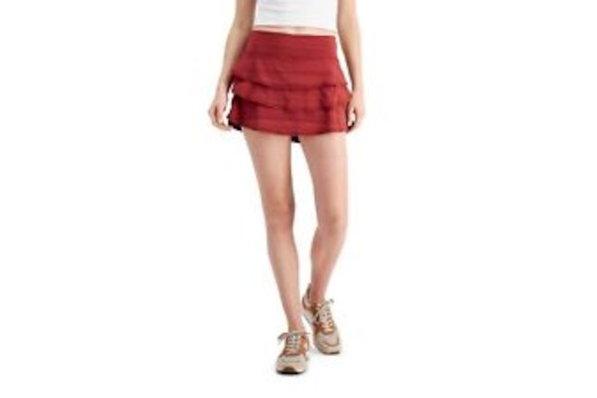 allbrand365 designer Womens Activewear Tiered Skort,Fruity Red Pearl,XX-Large