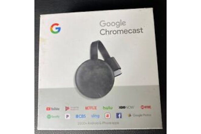 Google Chromecast 3rd Generation HDMI Media Streaming - Brand New - GA00439-US