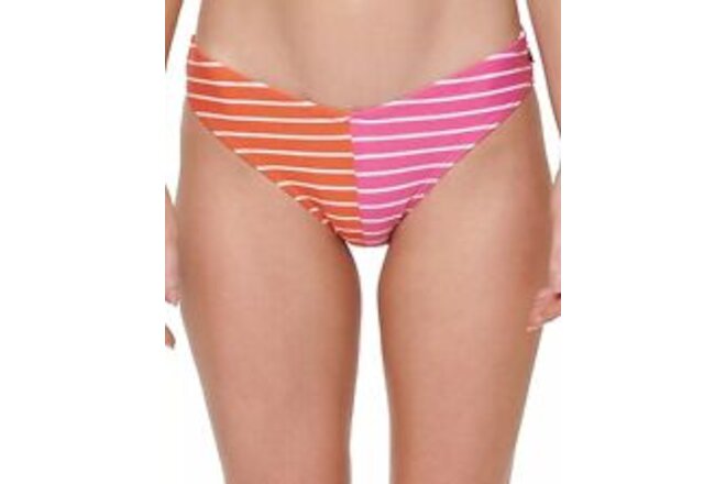 TOMMY HILFIGER Bikini Swim Bottoms Pink & Orange Stripe Size Small $58 - NWT