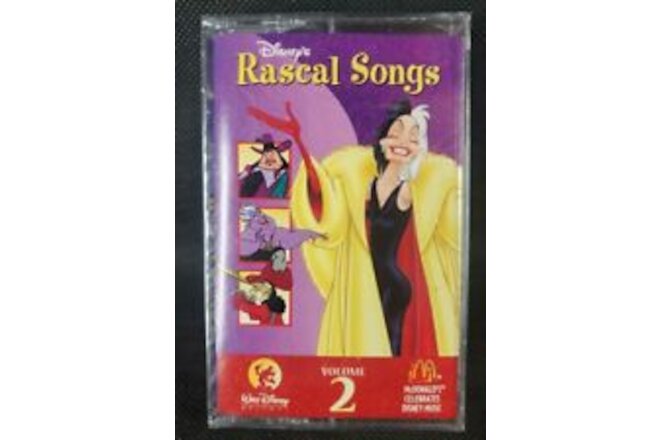 McDonald's DISNEY RASCAL SONGS Music CASSETTE Tape 1996 New Sealed Volume 2
