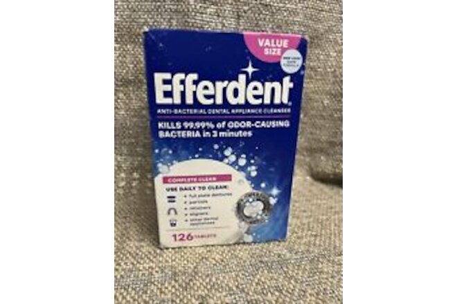 Efferdent Complete Clean Anti-Bacterial Daily Denture Cleanser Tablets 126 Ct
