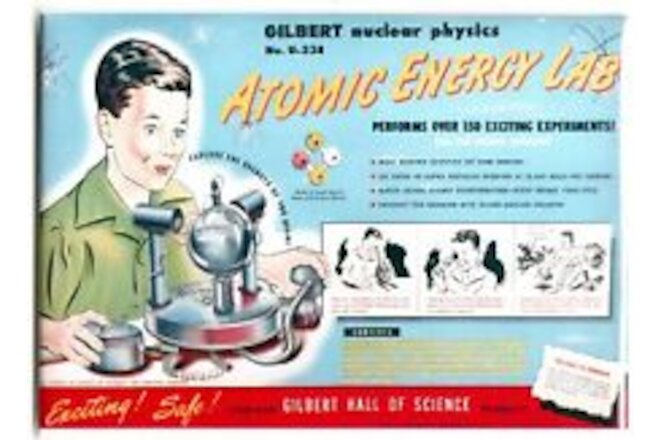 Vintage Chemistry Lab Metal Photo Magnet - Gilbert Energy Lab Kit 2.5x3.5"