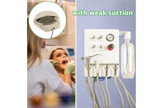 Portable 4 Holes Dental Turbine Unit W/ Water Bottle Work Weak Suction