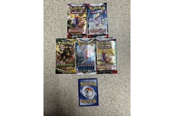 Pokémon TCG Booster Pack Lot 5x With Mystery Card