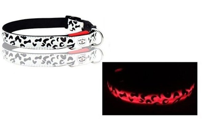 (10) NEW LED Light Lighted Adjustable Dog Puppy Safety Small Collar- Wholesale